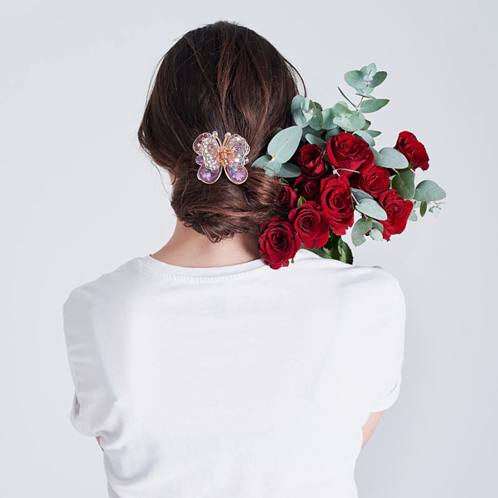 

Заколки для волос в форме бабочки с камнями, заколки-крабики для женщин и девочек, для густых, тонких, длинных или коротких волос, аксессуары для свадеб и вечеринок