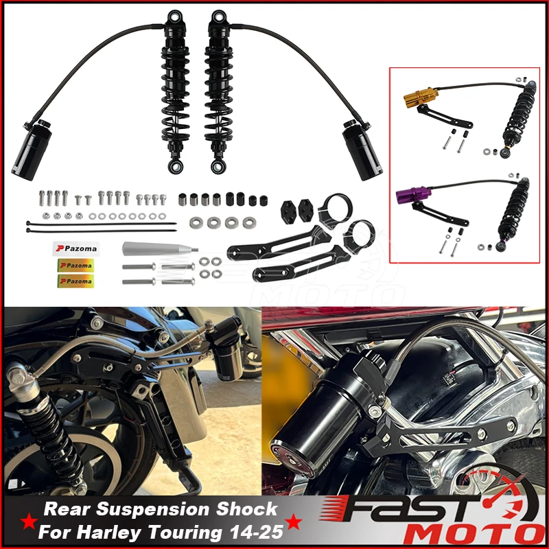 

Motorcycle Suspension Shock Absorber W/ Mounting Bracket Accessories For Harley CVO Electra Glide Ultra Limited FLHTKSE 2014-21