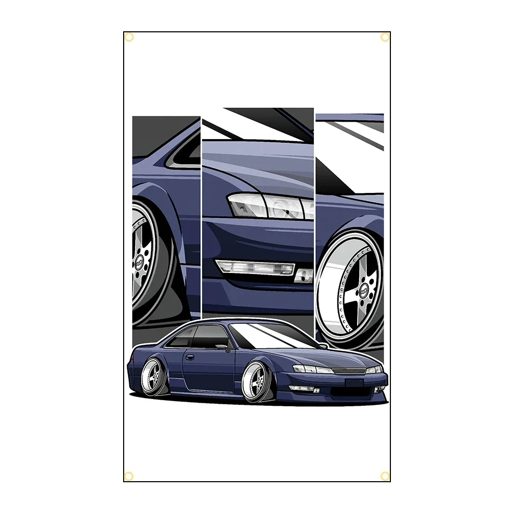 90x150cm 3X5FT Classics Racing Car Cool JDM Flag Polyester Printed Banner For Home Decor
