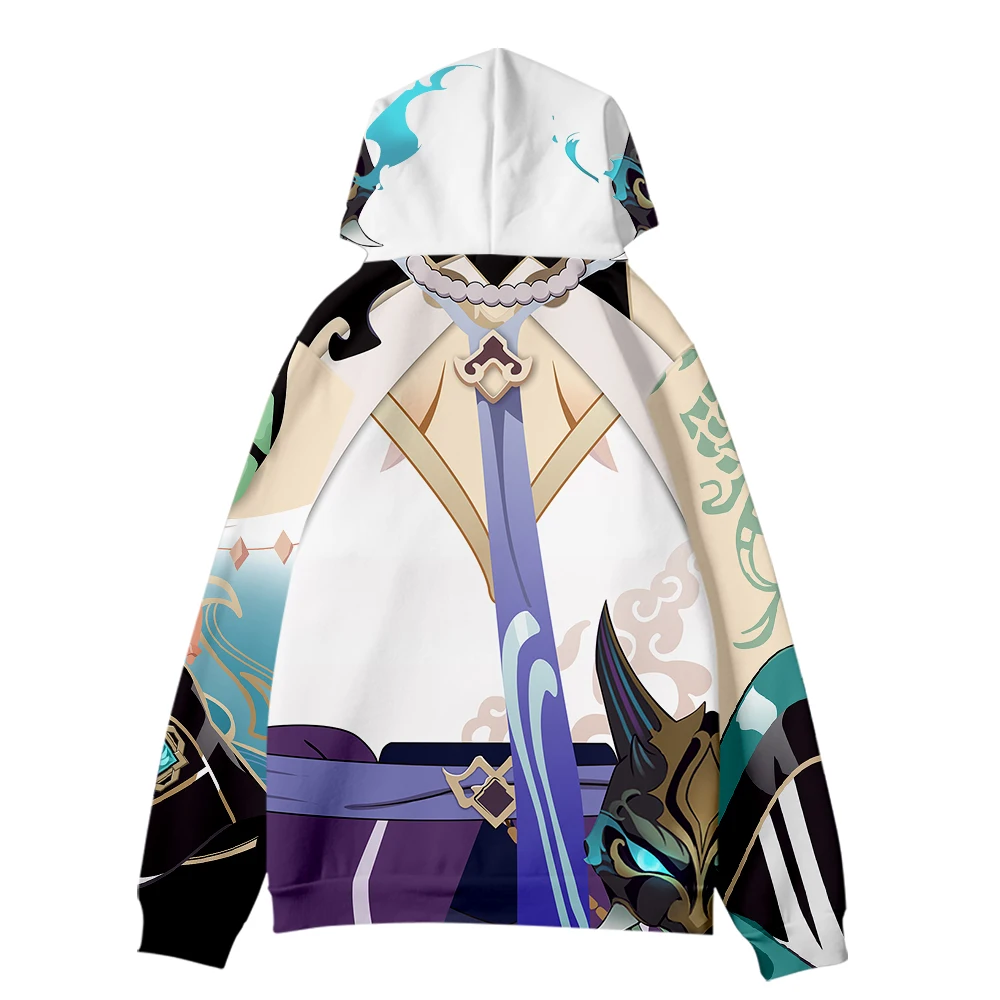 Genshin Impact Xiao Cosplay 3D Print Hoodies para Mulheres, Roupas Kawaii, Moletom Harajuku, Streetwear, Roupas com Capuz, Novo