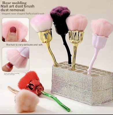 

New nail art rose brush nail art dust removal brush with multiple colors optional cleaning brush tools fast delivery make2days
