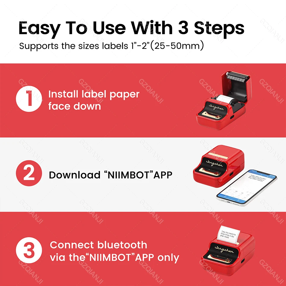 Imagem -05 - Niimbot-portátil sem Fio Bluetooth Impressora Térmica Label Maker Papel Adesivo Food Price Tag Use Vários Tamanhos B21 b1