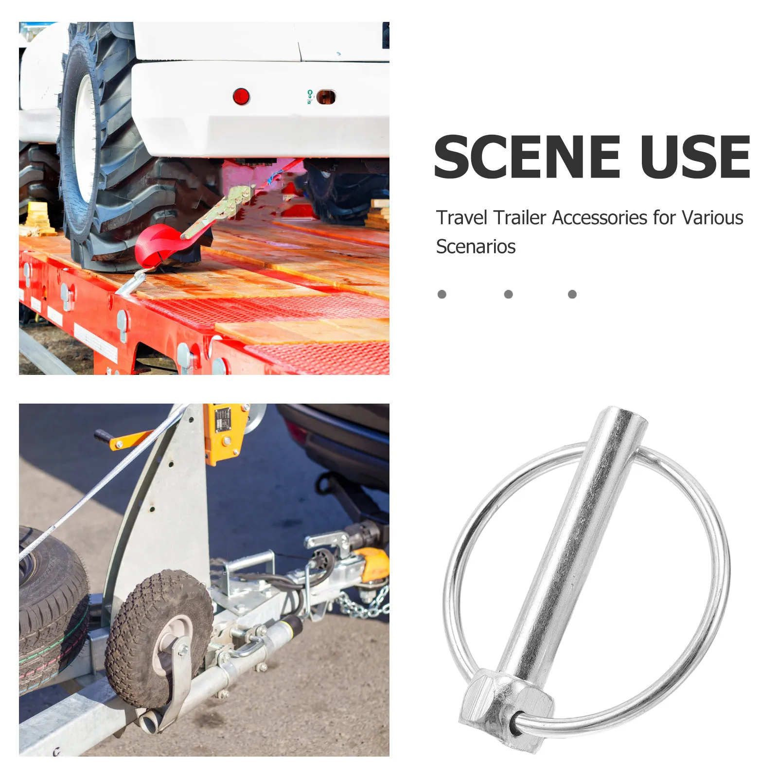 Galvanized Iron Heavy Duty Lynch Pin Kit Trailer Hitch Pin Lock Ring Trailer Truck Tractor Hardware Accessories