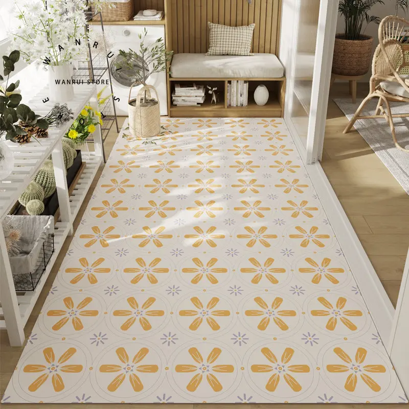 

Decoration Kitchen Floor Mat Printed Oil-proof, Waterproof Anti-fouling PVC Carpet Home Easy Clean Balcony Rug ковер Tapis 러그