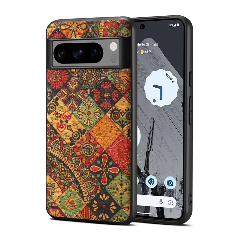 EUCAGR Fashion Ultrathin Flower Figure Leather Phone Case For Google Pixel 9 9Pro 8A 7A 6A Pixel 8 7 6 Pro Shockproof Back Cover