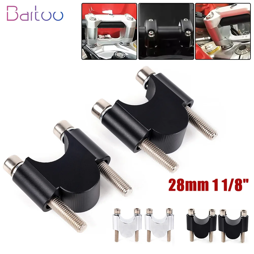 

One Pair Motorcycle Handlebar Riser Bar Mount Handle Clamp Universal 28mm 1 1/8" For YAMAHA For Suzuki BAG101