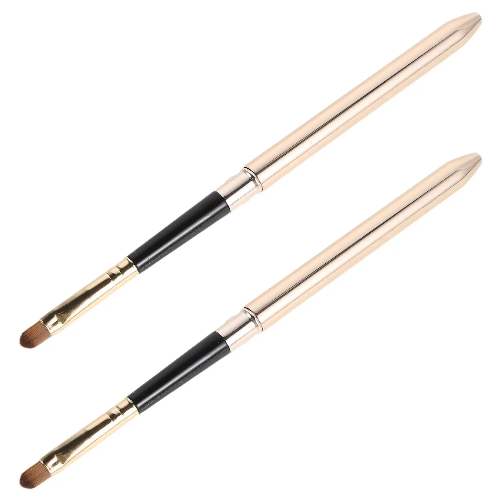 2Pcs Portable Retractable Lip Brush Lipstick For School Makeup Pouch Christmas Makeup Bag Soft Bristles Ideal Travel