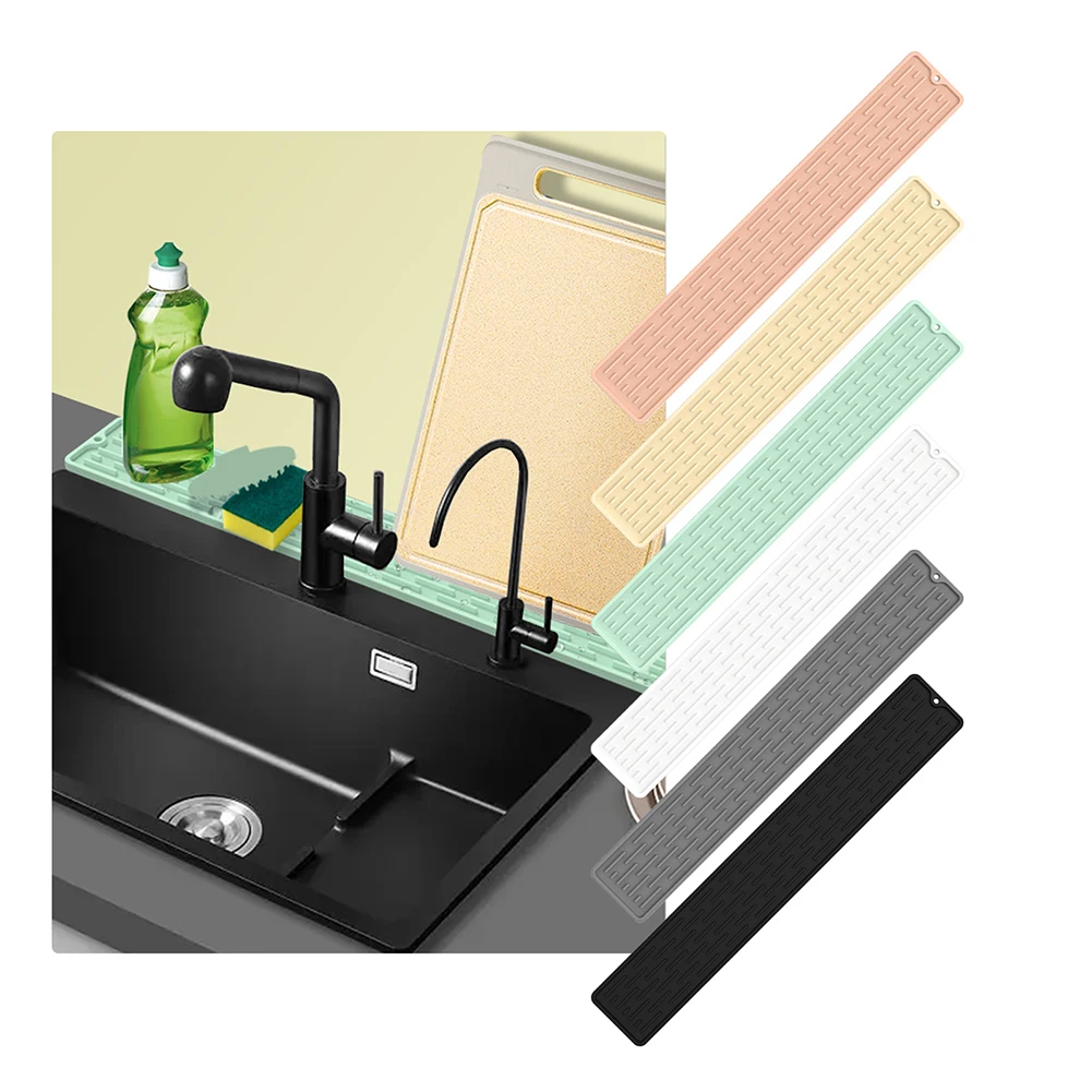

Faucet Drainage Mat Waterproof Cleaning Faucet Splash Catcher Mats Heat-insulation Kitchen Gadgets for Home Table Bar Supplies