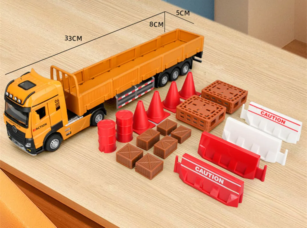 1: 32 alloy pull back engineering transport vehicle model,simulated sound and light toys,children's gifts,wholesale