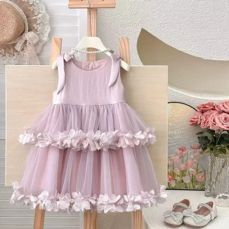 

Kids Girls' Dress Summer New Style Children's Elegant Birthday Dress Dress Baby Girl's Beautiful Princess Dress