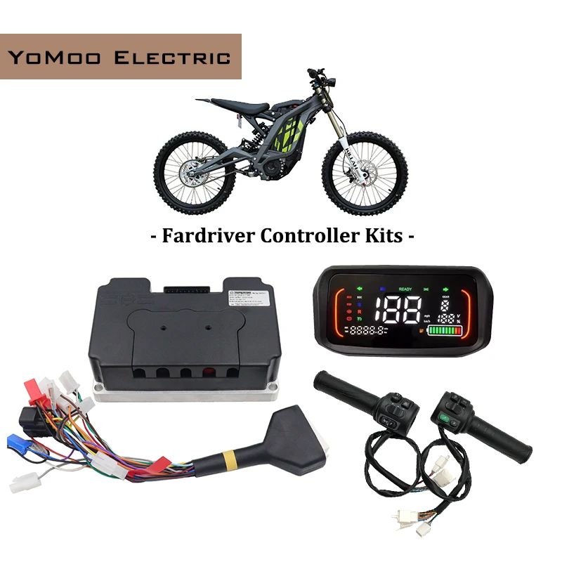 

48V/72V Fardriver ND72680 DC 350A Phase 680A Sine Wave Motor Controller With N7 Display And T08 Throttle For Electric Motorcycle