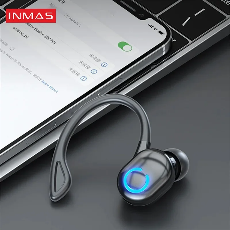 INMAS W6 Wireless Headphones Bluetooth 5.2 Earphones HiFi Stereo Noise Reduction Single Ear Headphones Sport Waterproof Headset