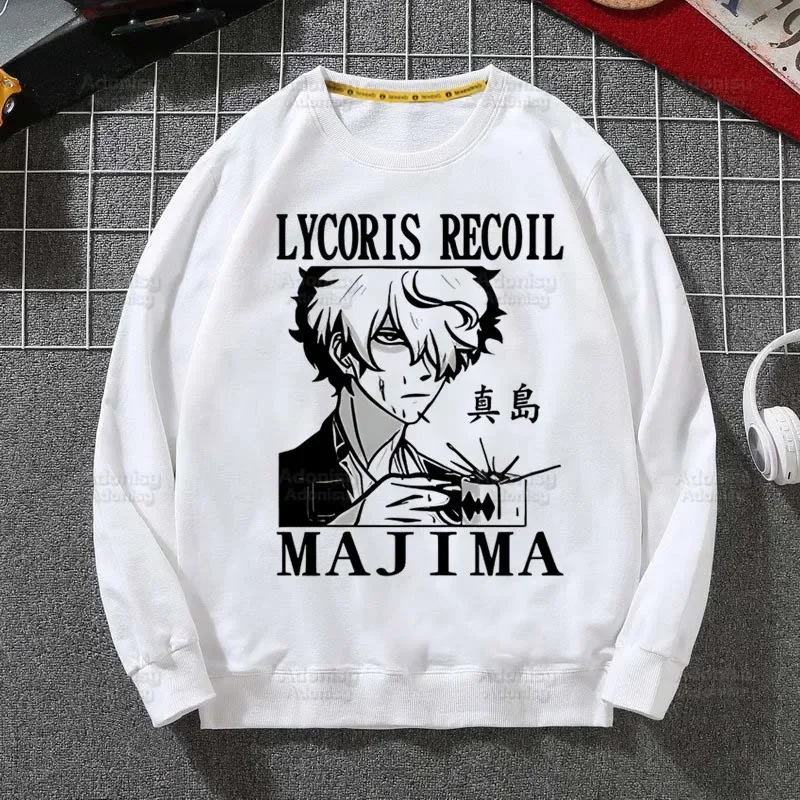 Lycoris Recoil Majima Chisato Sweatshirts Harajuku Streetwear Nishikigi Takina Top Autumn Spring O Neck Pullover Hoody Mens