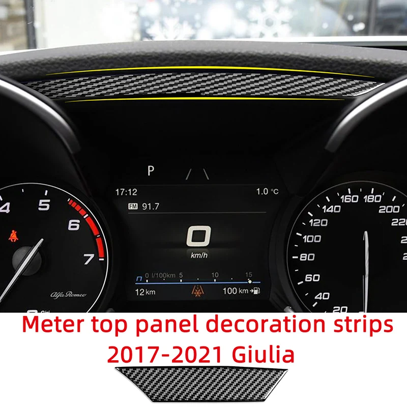 

Speedmeter Top Panel Decoration Strips Carbon Fiber Car Stickers For Alfa Romeo Giulia 2017-2021 Interior Accessories