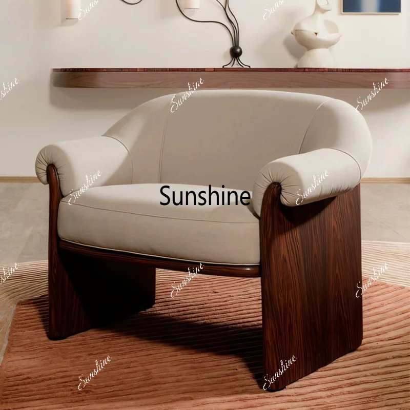 Solid wood sofa chair hotel living room lazy back chair lazy leisure chair