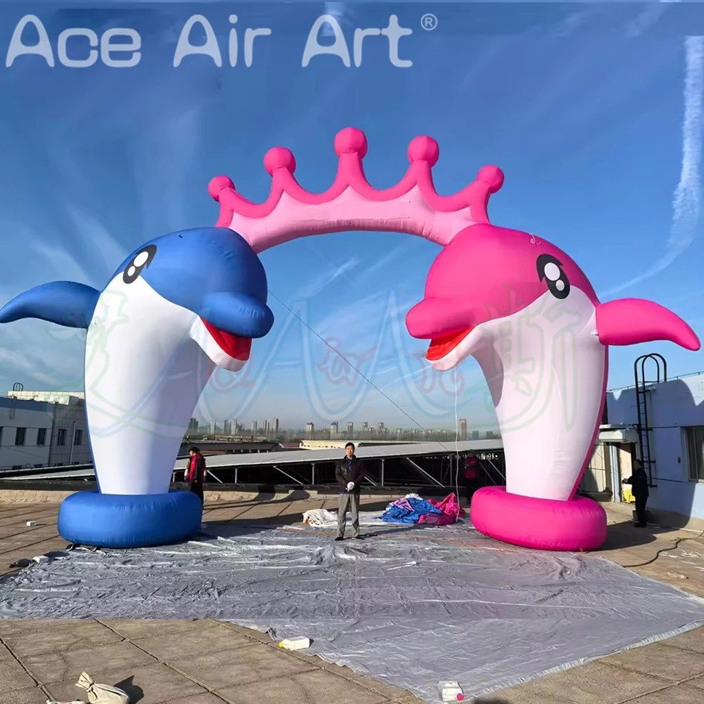 Szybka wysyłka lotnicza Nadmuchiwane nadmuchiwane łuki delfinów Park wodny Wejście do łuku zwierzęcego