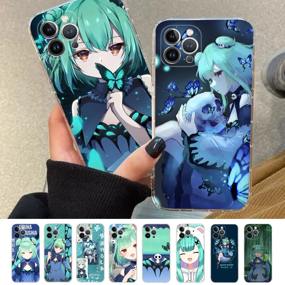 Uruha Rushia Hololive Anime Phone Case For IPhone 15 14 13 12 Mini 11 Pro XS Max X XR SE 6 7 8 Plus Soft Silicone Cover