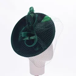 Lawliet Womens Velvet Veil Netting Wedding Occasion Church Fascinator Headpiece Hat A614