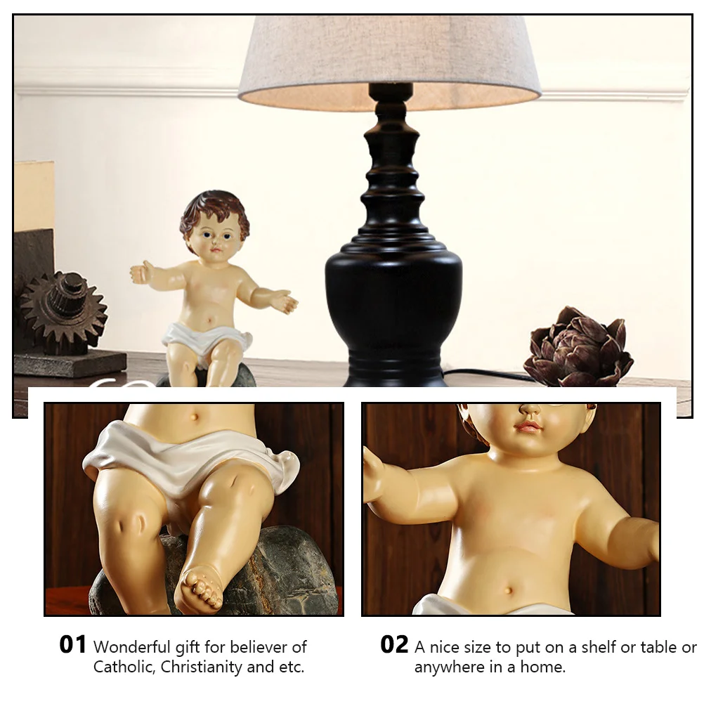 Holy Child Ornament Saint Baby Adornment Religious Church Newborn Decoration Jesus Statue Figurine Infant Toys Body Resin - Image 4