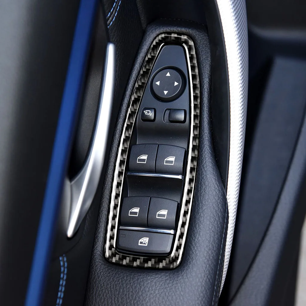 4PCS Car Door Window Switch Frame For BMW F20 F30 F34 F36 F48 1 3 4 Series Decorative Cover Auto Parts