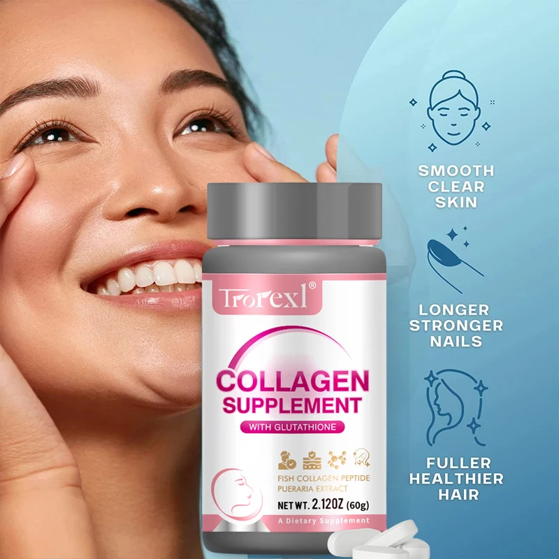 

Collagen Glutathione Tablets for Hair, Skin and Nails Premium Collagen Supplement for Woman＆Men Natural Skin Care Supplements