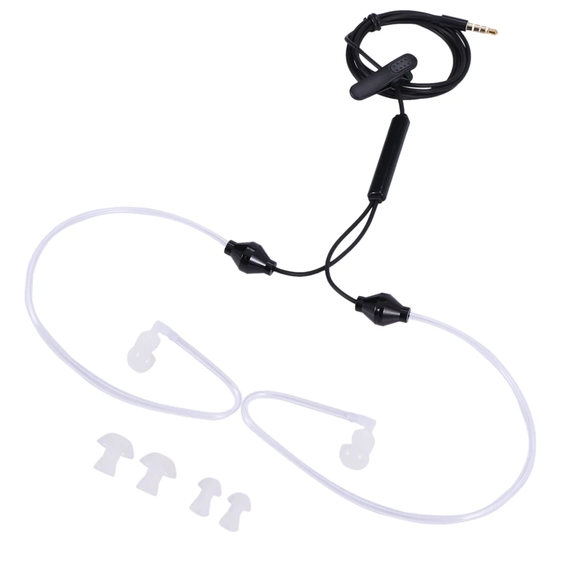 2X 3.5Mm Plug Air Tube Anti-Radiation Earphone 2 Air Acoustic Tube Stereo Headset For Iphone For Samsung