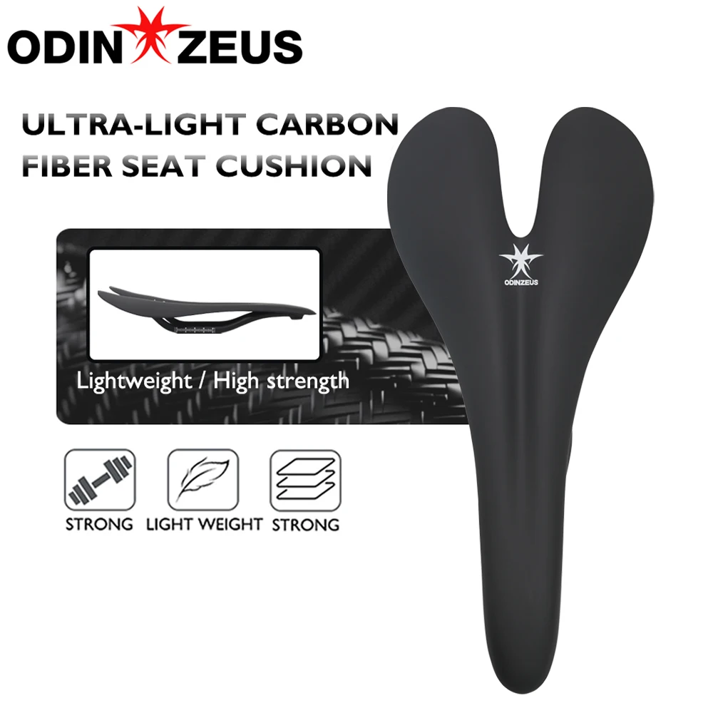 

ODINZEOS-Ultralight 96.3g carbon fiberT1000saddle suitable for road/mountain bikes black matte 270*123mm riding saddle equipment