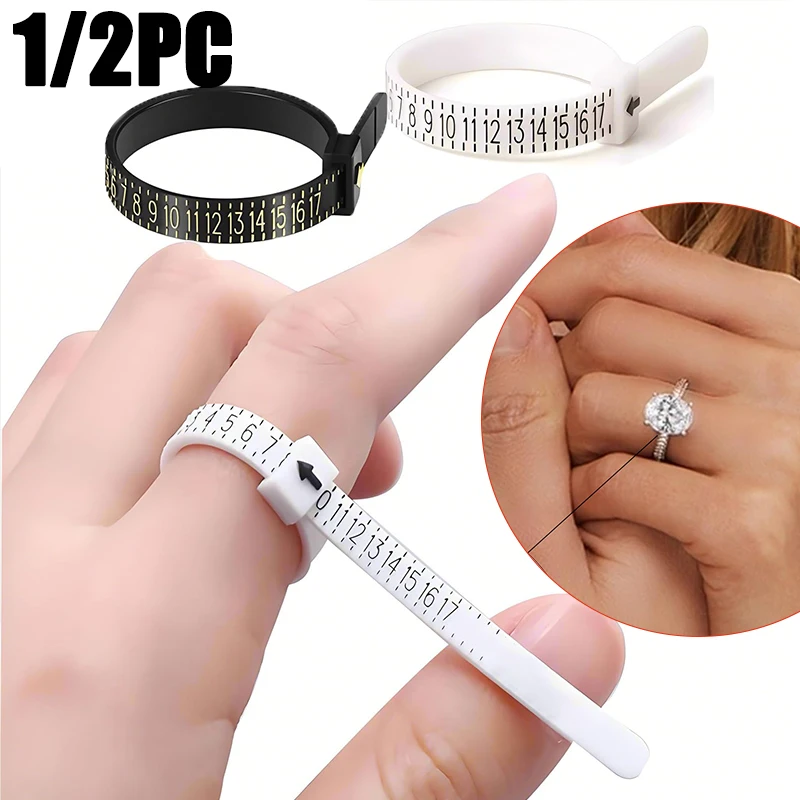 

1/2PC Ring Size Measuring Instruments Men Women Ring Sizer Accurate Measure Ring Tape Jewelry Ring Accessory Measure Tools