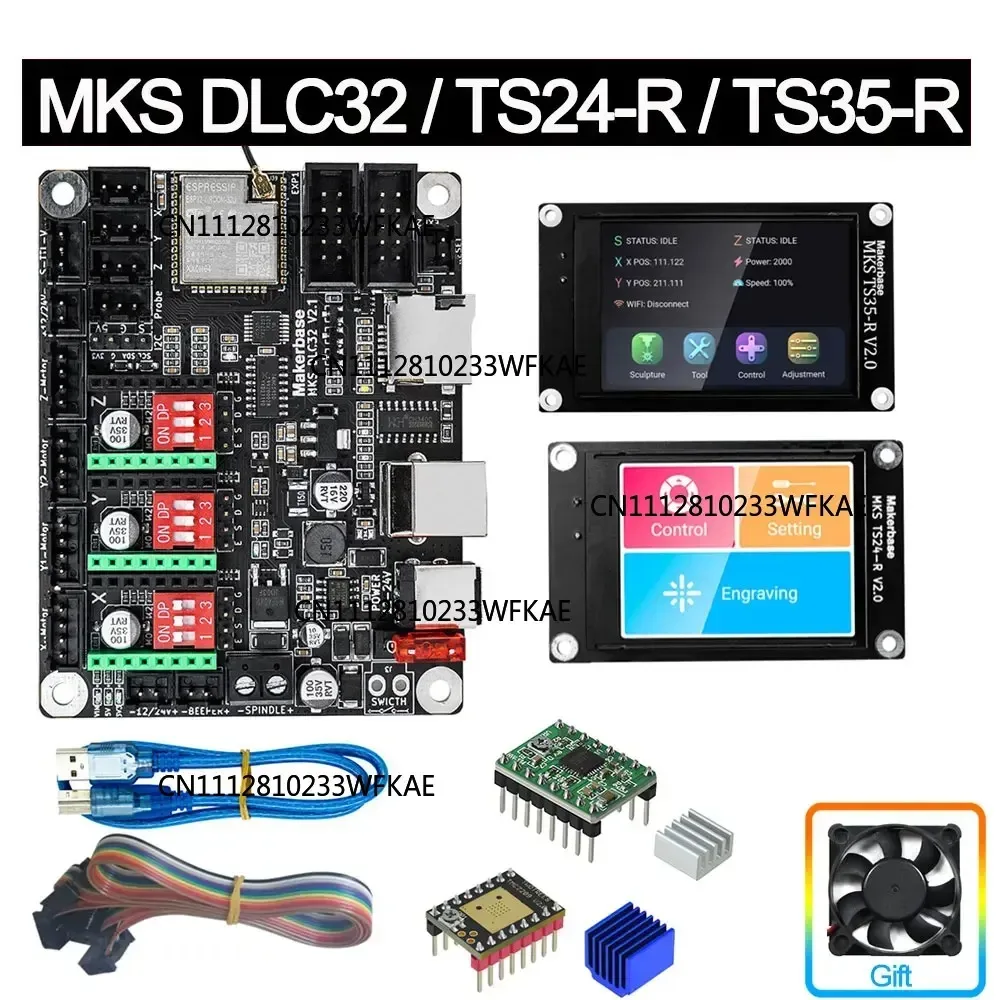 MKS DLC32 Offline Controller Motherboard 32bit ESP32 WIFI GRBL TFT Touch Screen for Desktop CNC Laser Engraving Machine Parts view 2