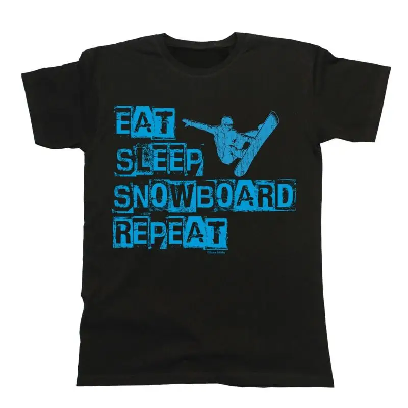 

Футболка Eat Sleep Snowboard, мужская рождественская доска для сноуборда