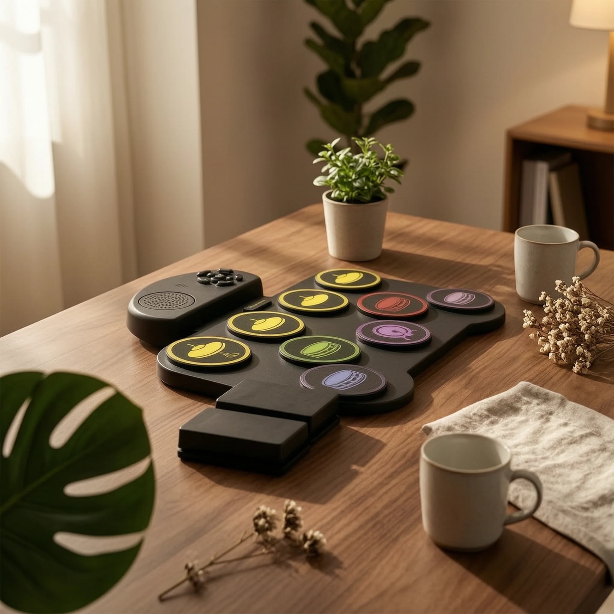 Roll-up Drum Pad Silicone Portable Drum Pad with Pedals Instrument Compact Digital for Beginners, Home Practice, Travel