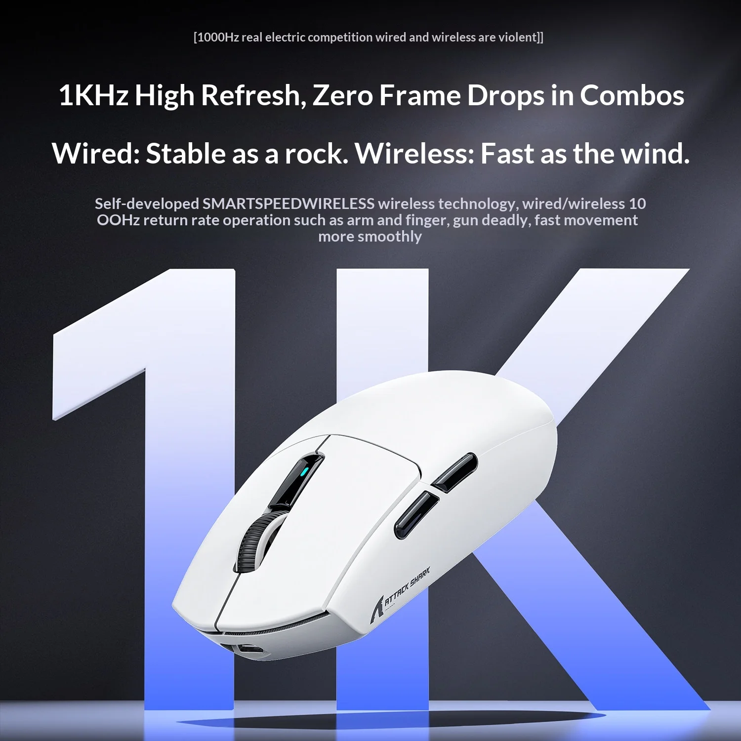 ATTACK SHARK G3 Bluetooth Wireless Gaming Mouse,PAW3311 Sensor,25000DPI,Broadcom BK52820MCU,Dual Driver for PC/MAC/Wins