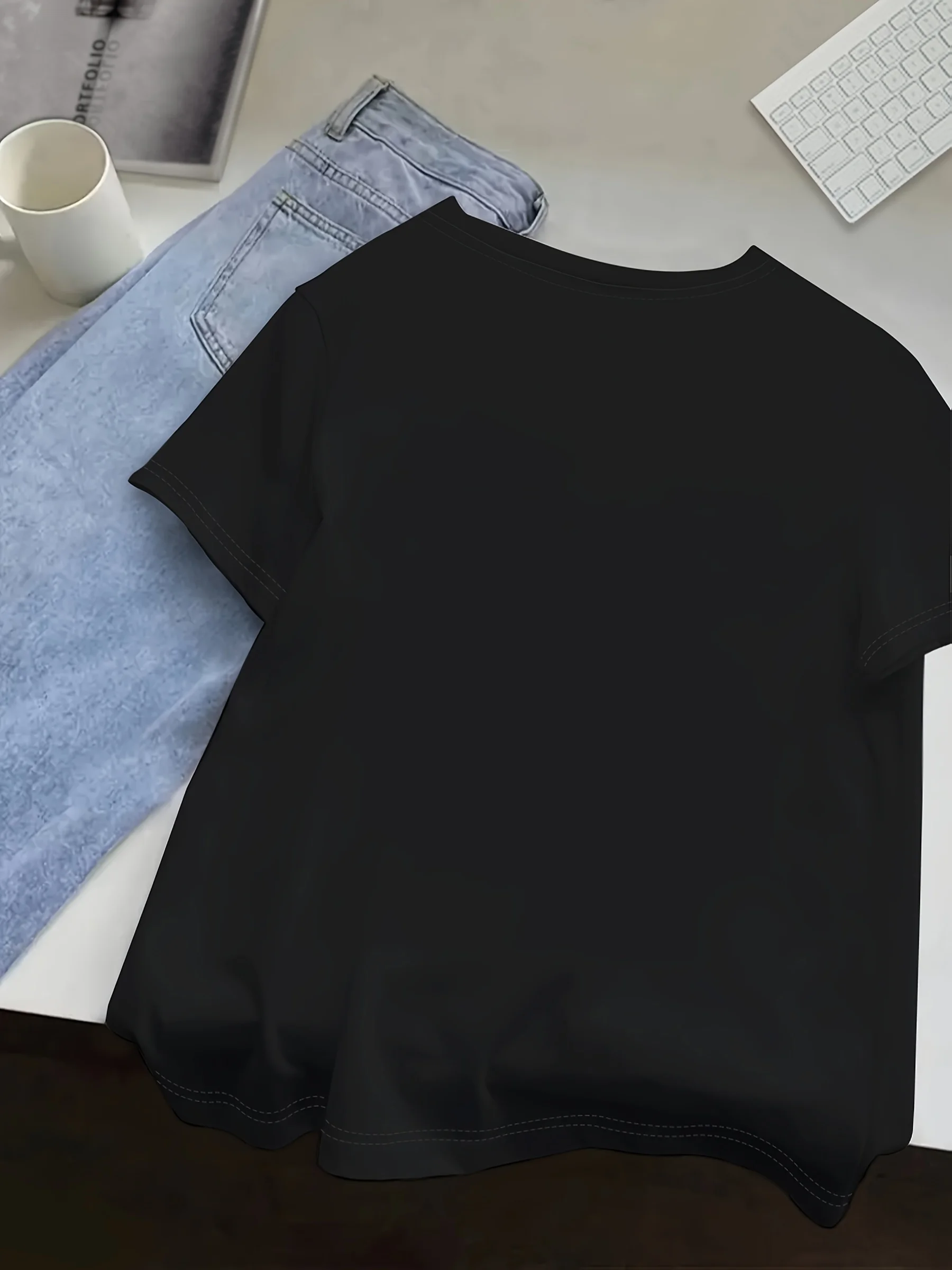 الكرتون البكاء القط طباعة موضة تي شيرت Crewneck عادية تي شيرتات قصيرة الاكمام الصيف Harajuku الشارع الشهير بلايز موضة تيز