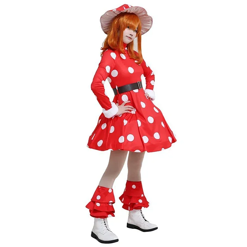 3XL Anime My Hero Academia Kinoko Komori Cosplay Costume Red Mushroom Dress Suit With Hat Halloween Christmas For Adult MN9