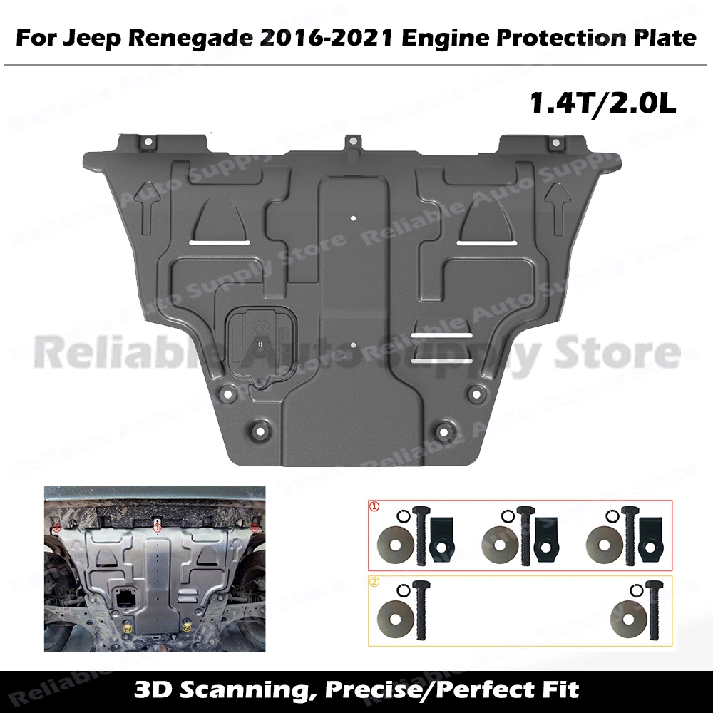 Underbody Protector Guard Engine Shield For Jeep Renegade 2016-2021 1.4T/2.0L Wear Resistant Chassis Protection Cover