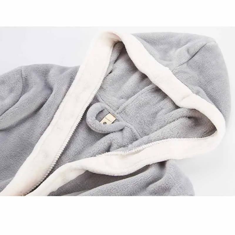Autumn Winter New Couple Bathrobe Robe Coral Fleece Hooded Warm Kimono Gown Nightwear Loungewear Flannel Thicken Sleepwear
