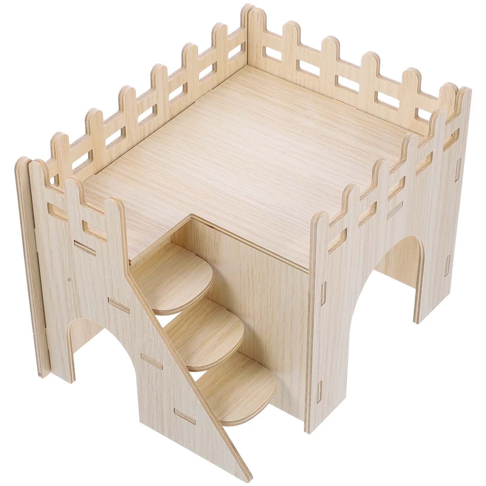 Hamster Sleeping Room Guinea Pig Maze Wooden House Cage Hideout Small Animal Living Hut