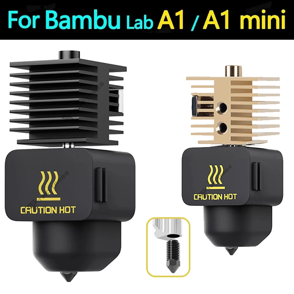 

New Hotend For Bambu Lab A1 mini Assembly Hotend Kit 0.2/0.4/0.6/0.8MM Replaceable Nozzle For Bamboo Lab A1/A1 mini 3D Printer
