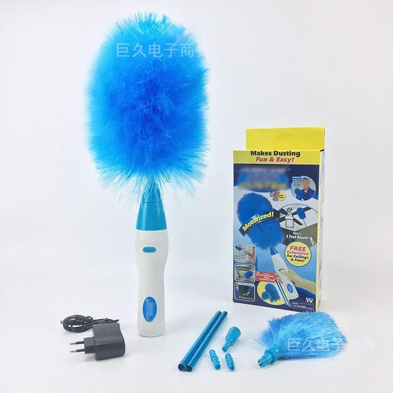 Electric Feather Duster Dusting Brush Cleaning Brush 360-degree Rotating Household Cleaning