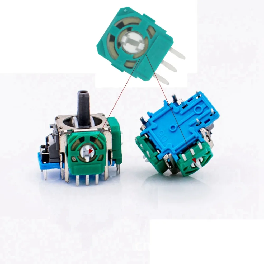 Potenciômetro de joystick portátil 2.3k, módulo de sensor verde com 3 agulhas, resistor de eixo de filme de carbono 3d para ps5, com 10 peças