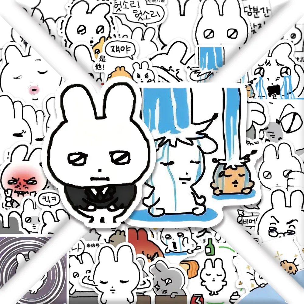 

54PCS Cartoon Cute Rabbit Graffiti Sticker Creative Decoration Mobile Phone Case Notebook Water Cup Waterproof Toys Gifts
