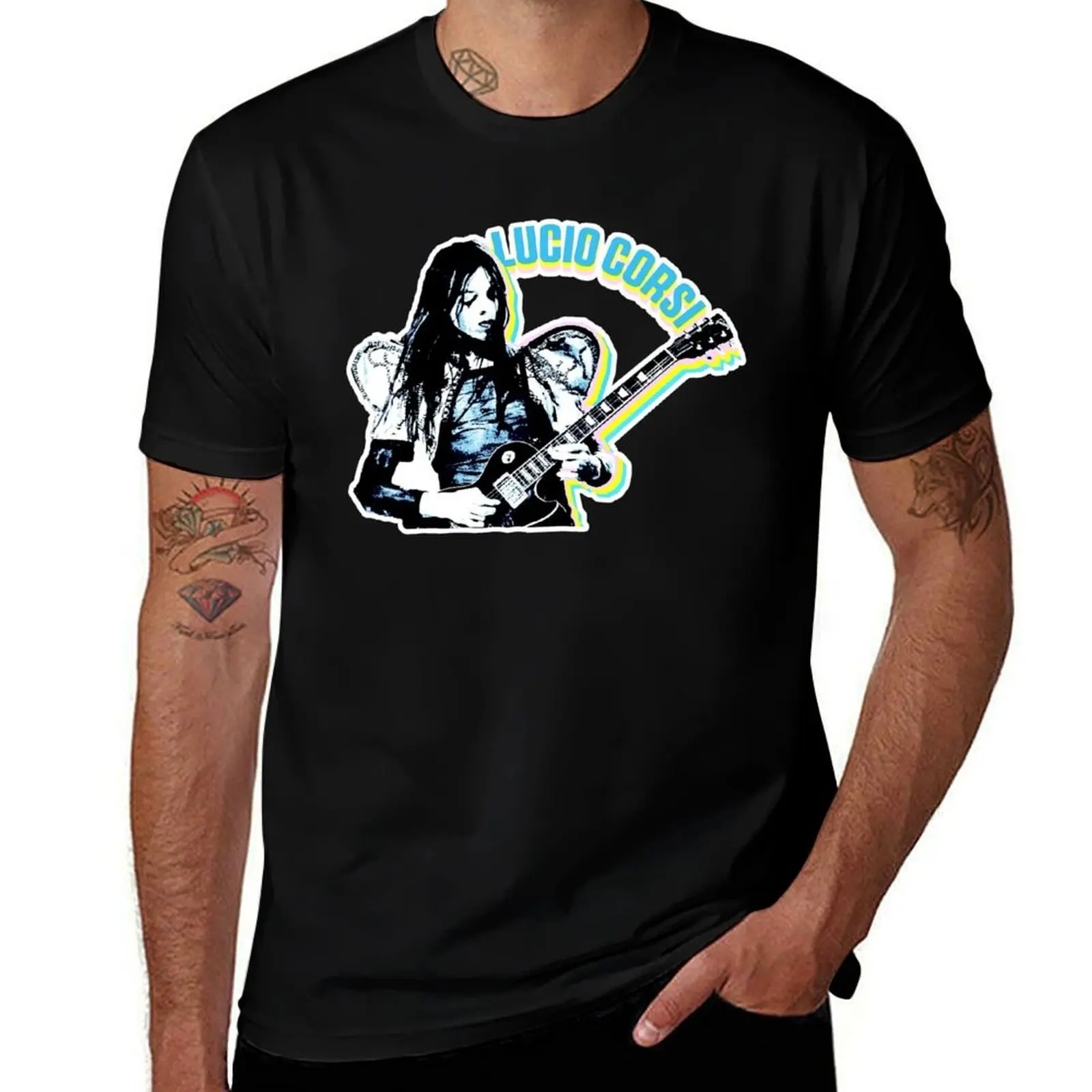 

Lucio Corsi Play Guitar T-Shirt heavyweights oversized graphic tee boys animal print mens graphic t-shirts hip hop