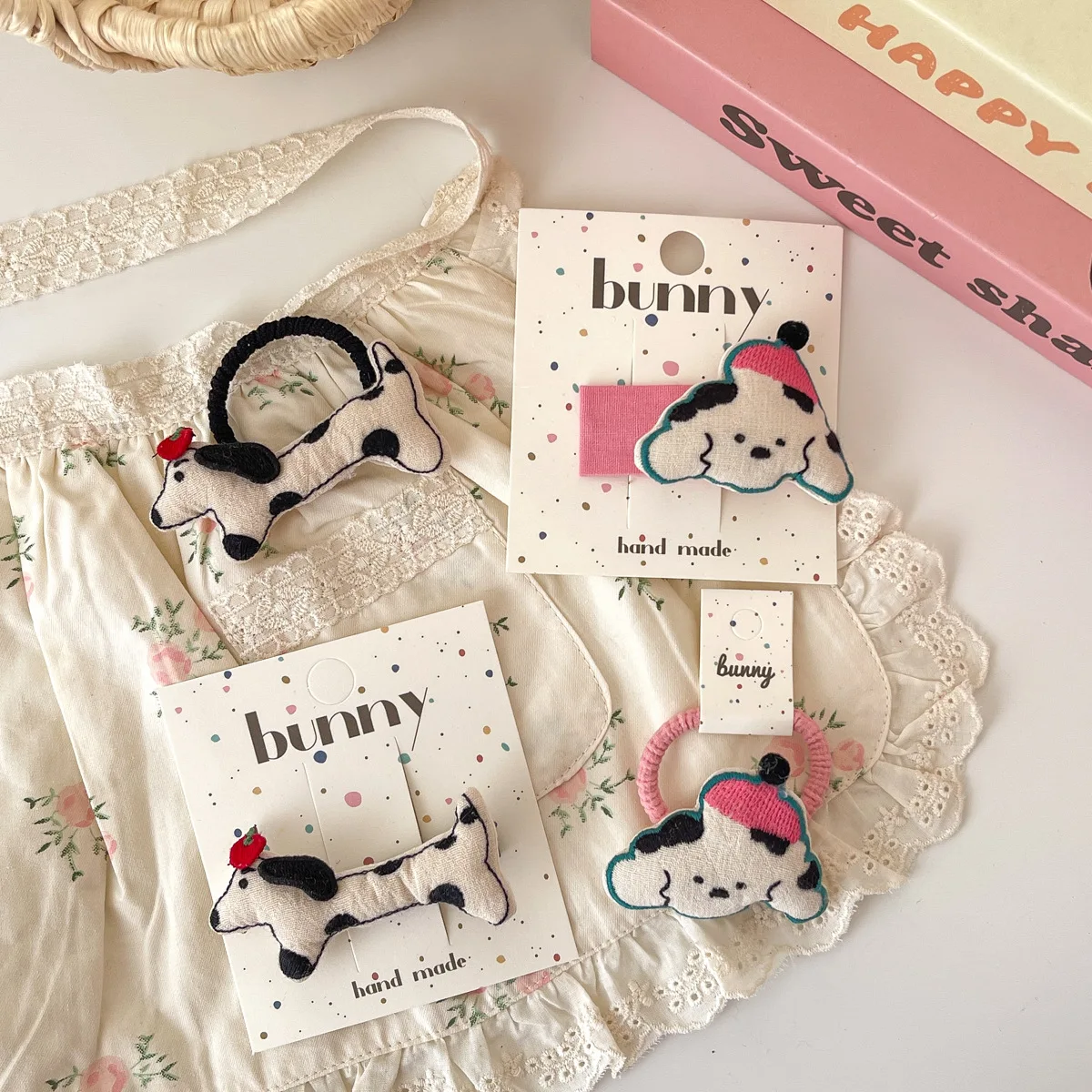 

Детские эластичные ленты для волос с мультяшной собакой, милые завязки для волос, держатель для хвоста для маленьких девочек, резинки, детские аксессуары для волос