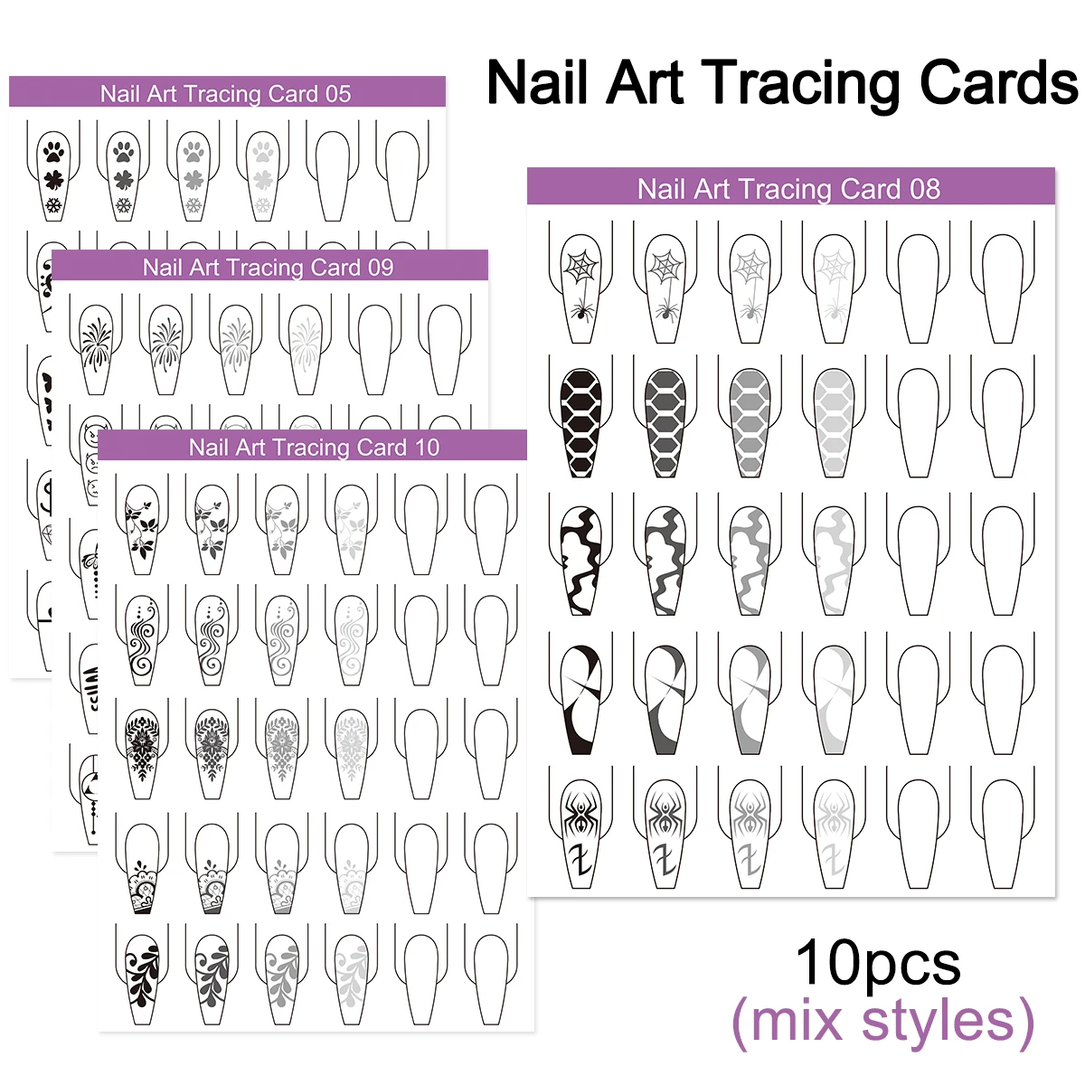 10Pcs Nail Art Card… - image