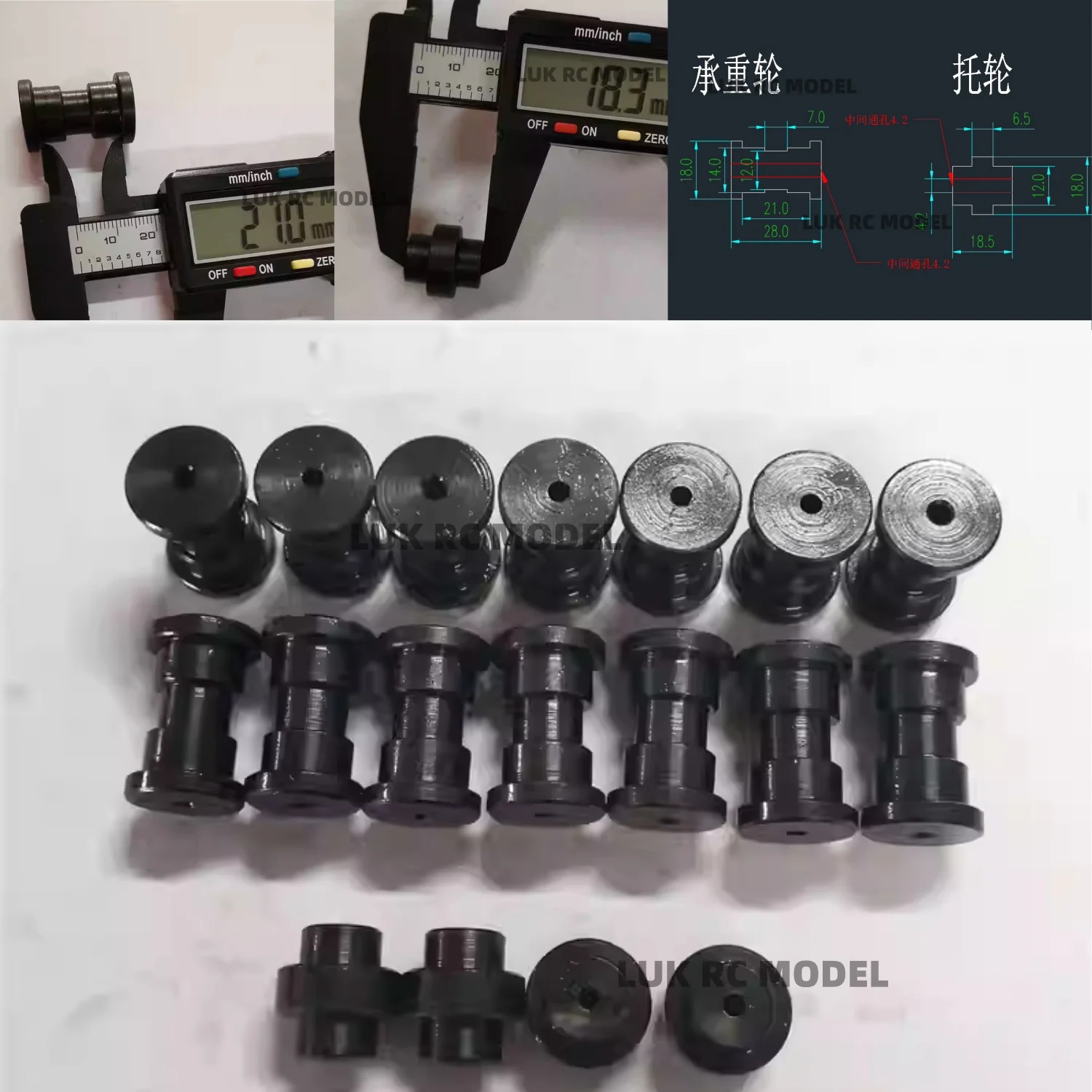 1/12 Hydraulic Model Excavator Chassis Painted Black Load Bearing 12 Wheels RC Small Wheels Metal Toy Accessories 1/14 DIY Part