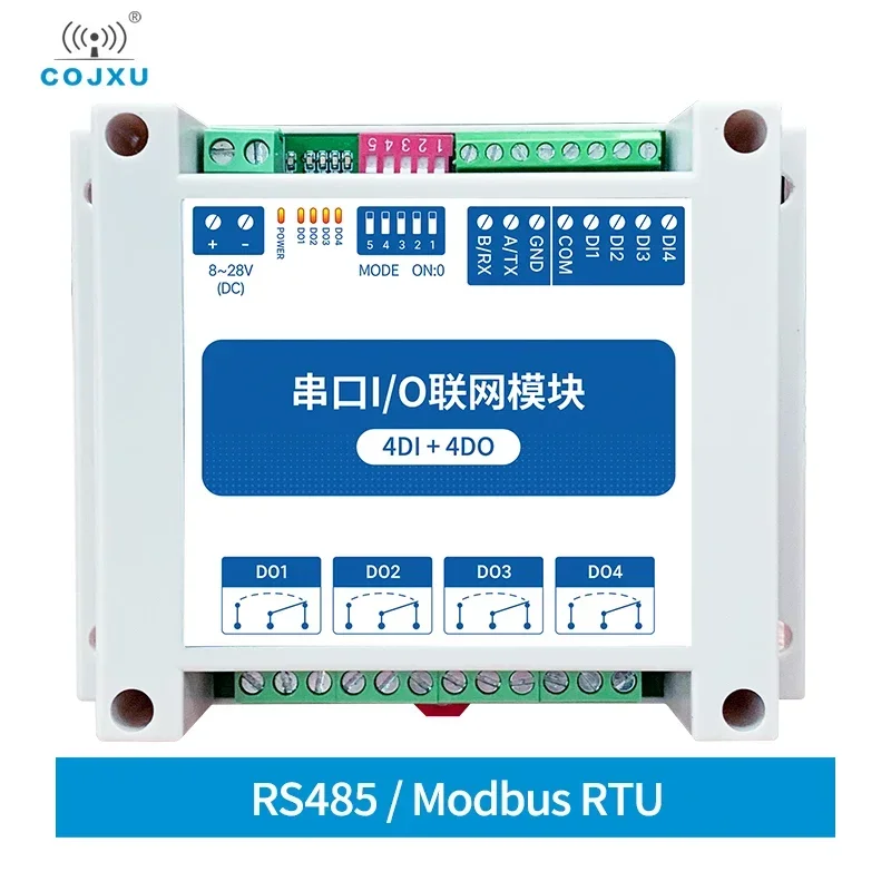 

4DI + 4DO 4 цифровых выхода Modbus RTU Сетевой модуль ввода-вывода последовательного порта промышленного класса Управление RS485 MA01-AXCX4040