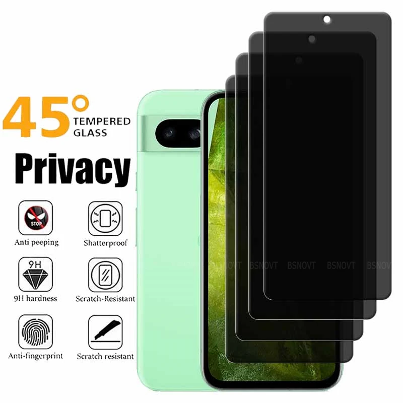 4/3/2/1Pcs For Google Pixel 8A Glass Google Pixel 8A Tempered Glass Protective Glue Anti-Spy Privacy Screen Protector Pixel 8A