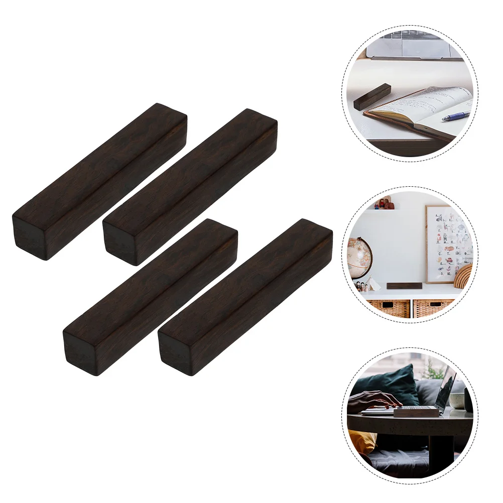 

4Pcs Chinese Calligraphy Wooden Paperweight Rectangular Fine Workmanship Safe Touch Desktop Ornament Wooden Paperweight