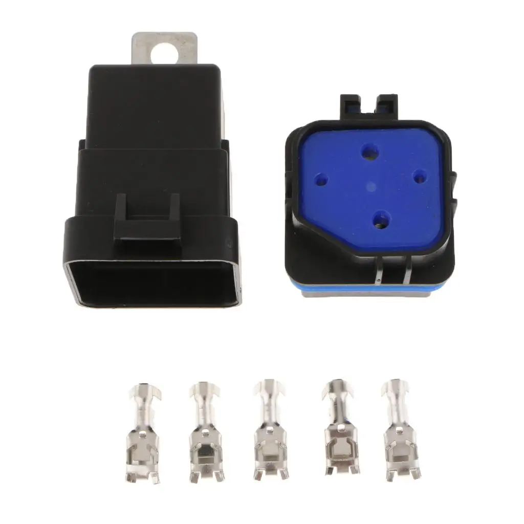 Car Auto Marine Relay 12V 40A Waterproof Sealed Integrated 4 Pin Socket for Vehicle Electric Accessories