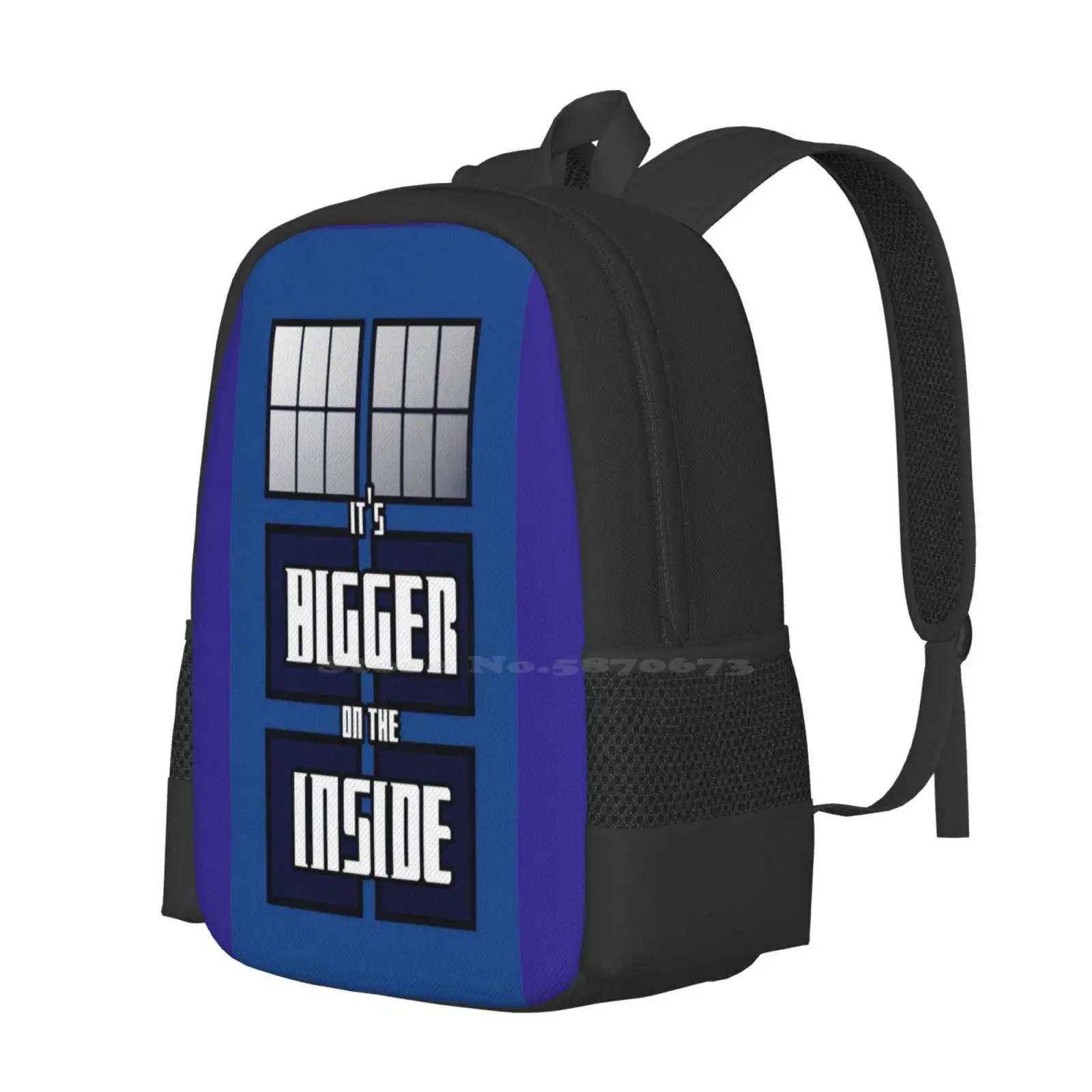 It's Bigger On The Inside Large Capacity School Backpack Laptop Bags Time And Relative Dimension In Space Bigger On The Inside